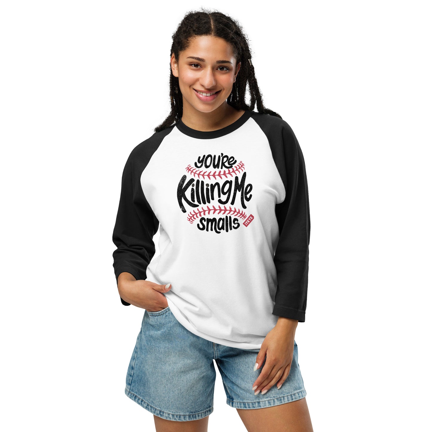 Premium Baseball Tee - 3/4 raglan - You're Killing Me Smalls